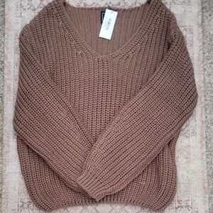 Cozy Brown Knit Sweater